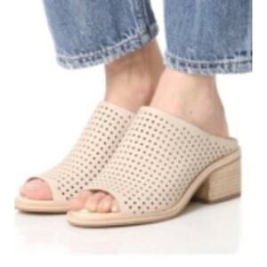 Dolce Vita Kyla Perforated Ivory Leather Mules sz 8.5 US